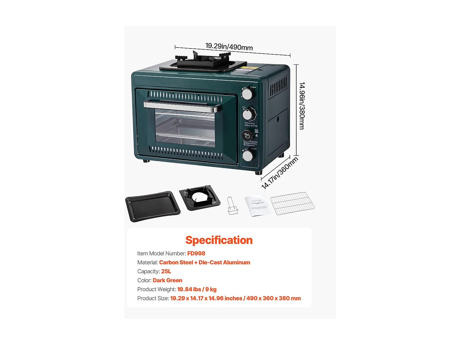 Forno a Gas SucceBuy, Fuoco Regolabile, Stufa da Campeggio a Gas Portatile 2 in 1, Schermo Antivento, con Griglia e Piano di Cottura, per Cucina all'Aperto