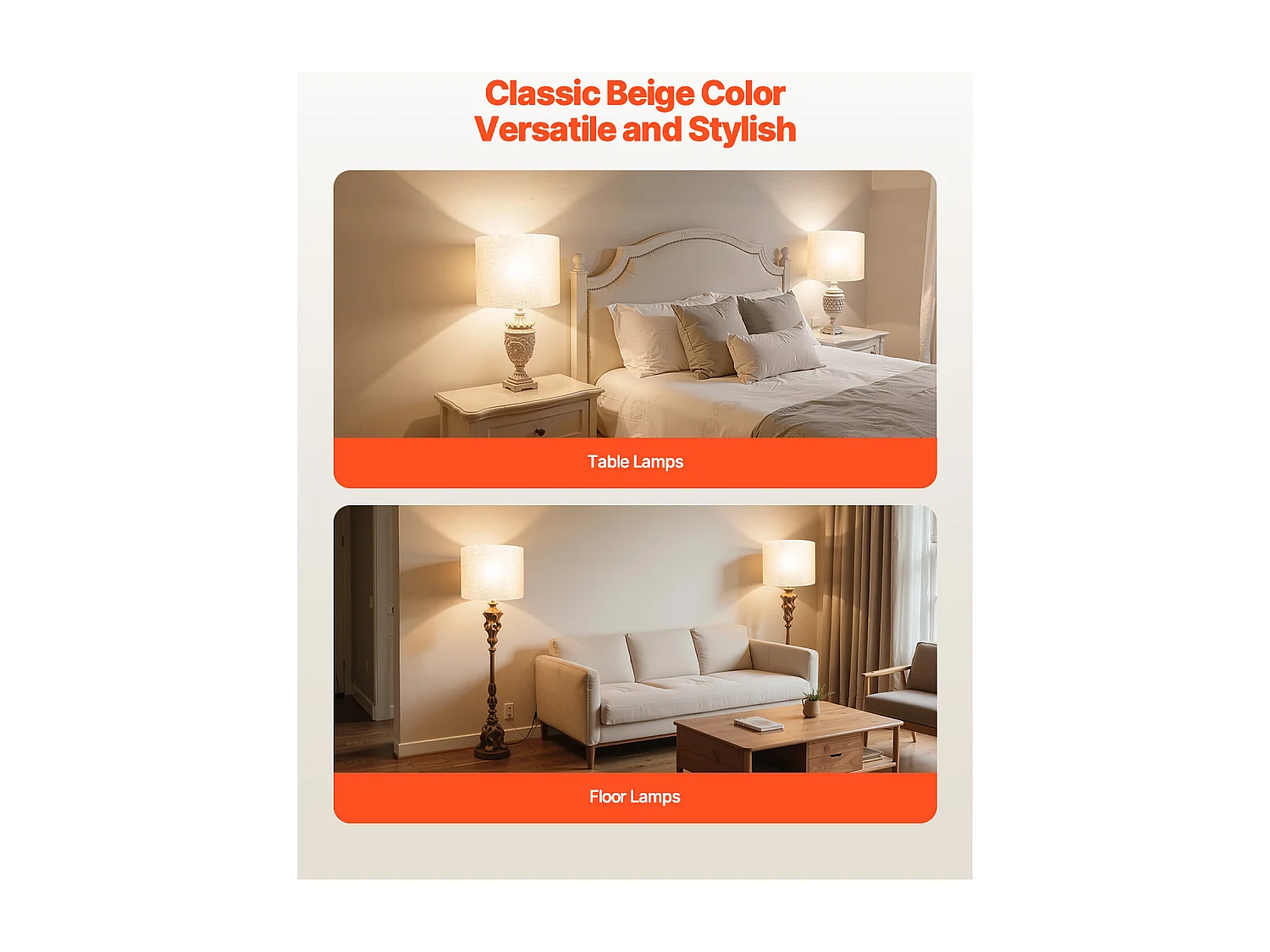 Abat-Jour Tambour SucceBuy, 2 Pcs, 40x40x30 cm, Grand Abat-Jour de Remplacement avec Harpe, pour Lampes de Table, Lampadaires et Suspensions, Lin Clair