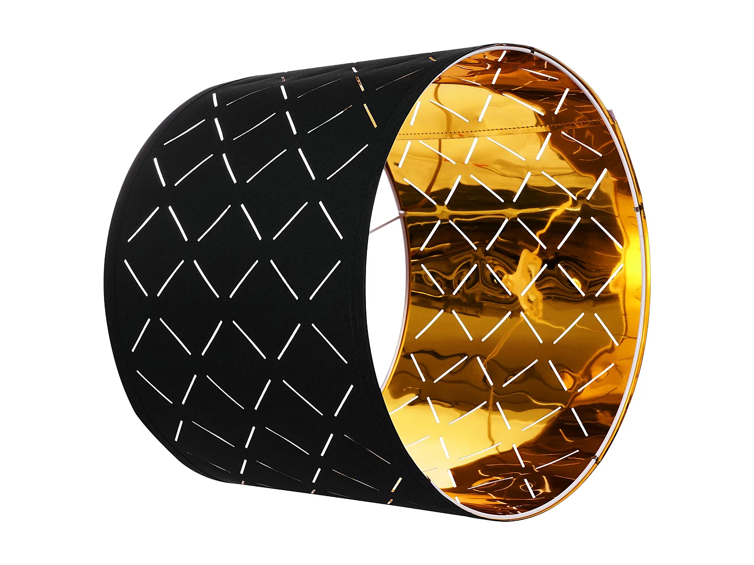 Abat-Jour Tambour SucceBuy, 2 Pcs, 33x33x25 cm, Abat-Jour de Remplacement Moyen avec pour Lampes de Table, Lampadaires et Suspensions, Design Creux en Diamant Noir