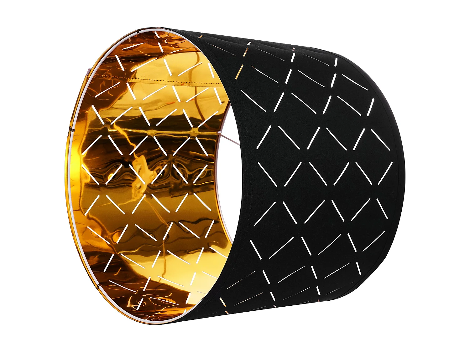 Abat-Jour Tambour SucceBuy, 2 Pcs, 33x33x25 cm, Abat-Jour de Remplacement Moyen avec pour Lampes de Table, Lampadaires et Suspensions, Design Creux en Diamant Noir