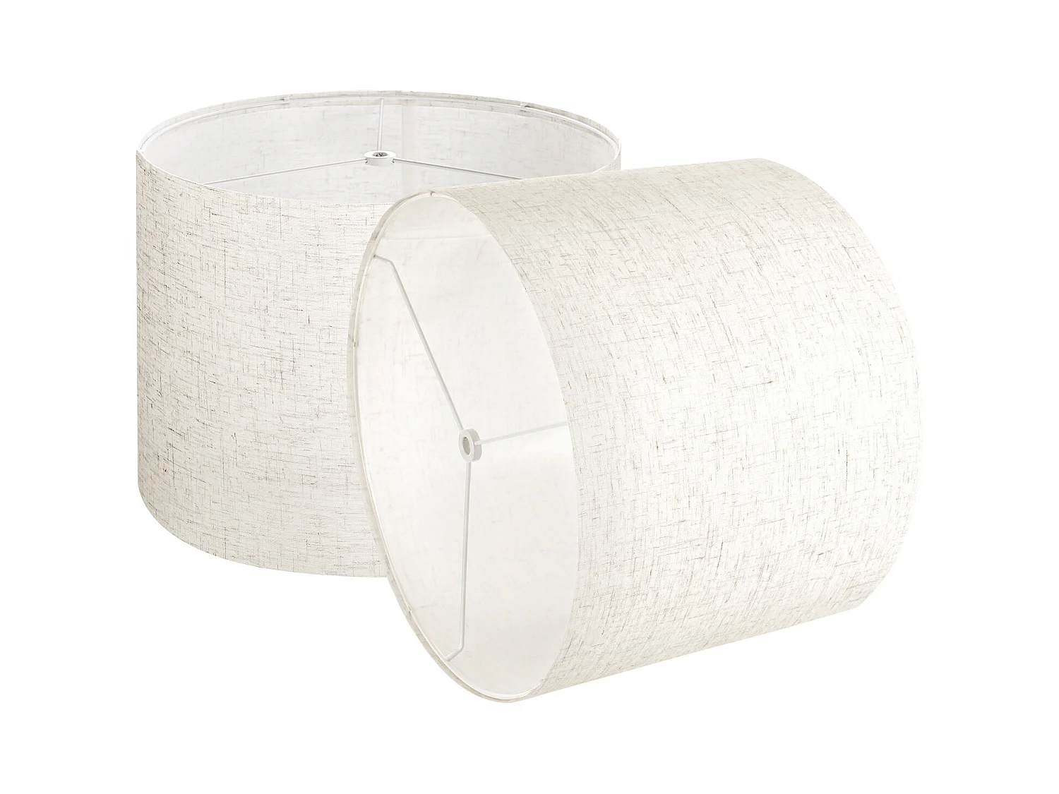 Abat-Jour Tambour SucceBuy, 2 Pcs, 33x33x25 cm, Abat-Jour Ronde de Remplacement Moyen en Lin pour Lampes de Table, Lampadaires et Suspensions, Lin Clair