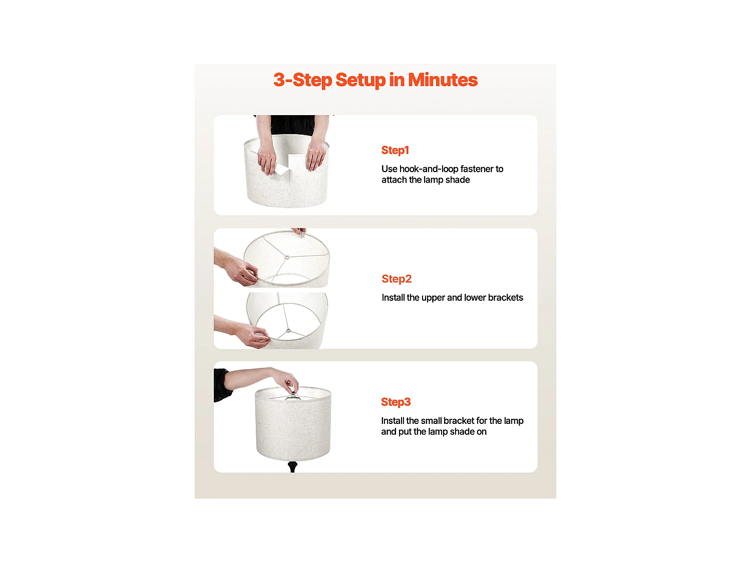 Trommelvormige Lampenkap SucceBuy, 2 Stuks, 33 x 33 x 25 cm, Middelgrote Ronde Vervangende Lampenkap van Linnen voor Staande Lampen en Hanglampen, Licht Linnen