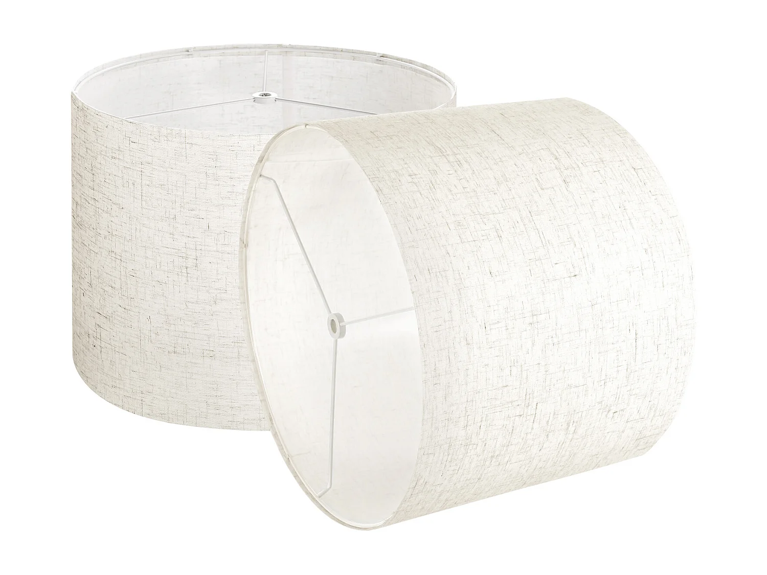 Pantalla de Lámpara SucceBuy, 2 Unidades, 33 x 33 x 25 cm, Pantalla de Lámpara Redonda de Repuesto Mediana de Lino para Lámparas de Lámparas de Pie, Lino Claro