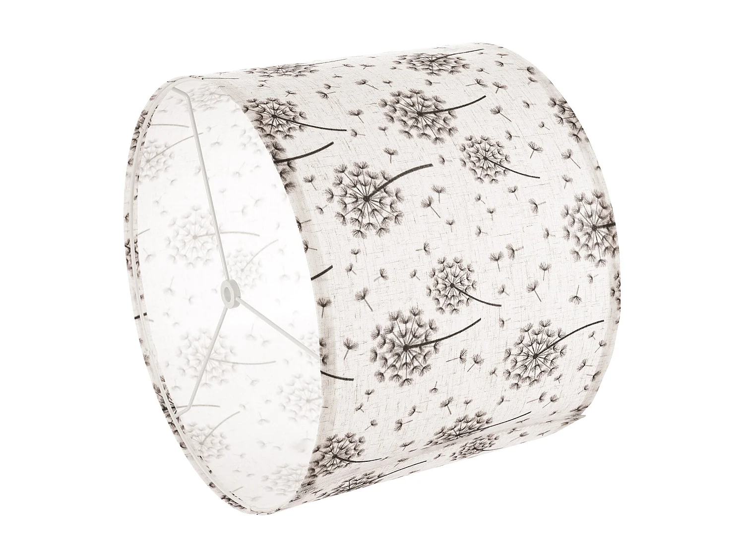 Abat-Jour Tambour SucceBuy, 2 Pcs, 33x33x25 cm, Abat-Jour Ronde de Remplacement Moyen en Lin pour Lampes de Lampadaires et Suspensions, Motif Pissenlit Clair