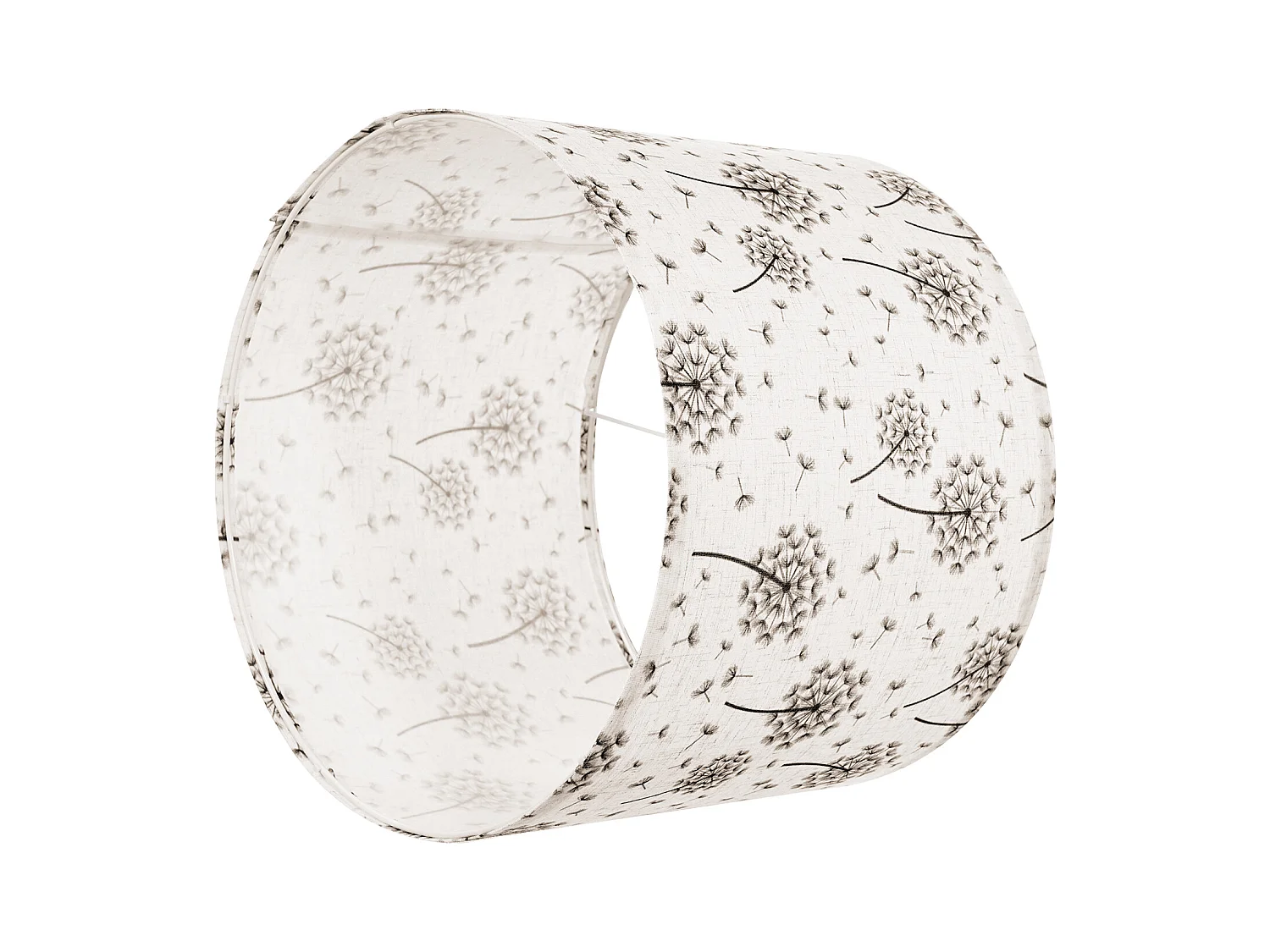 Paralume a Tamburo SucceBuy, 2 Pezzi, 33x33x25 cm, Paralume Rotondo di Ricambio Medio in Lino per Lampade da Terra e a Sospensione, Motivo Dente di Leone Chiaro