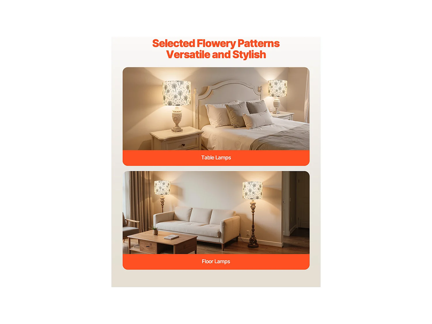 Paralume a Tamburo SucceBuy, 2 Pezzi, 33x33x25 cm, Paralume Rotondo di Ricambio Medio in Lino per Lampade da Terra e a Sospensione, Motivo Dente di Leone Chiaro