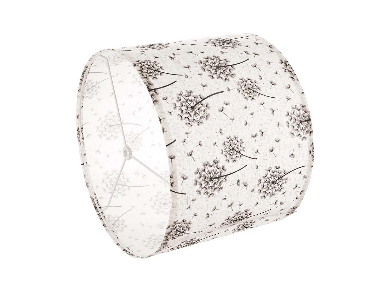 Paralume a Tamburo SucceBuy, 2 Pezzi, 33x33x25 cm, Paralume Rotondo di Ricambio Medio in Lino per Lampade da Terra e a Sospensione, Motivo Dente di Leone Chiaro