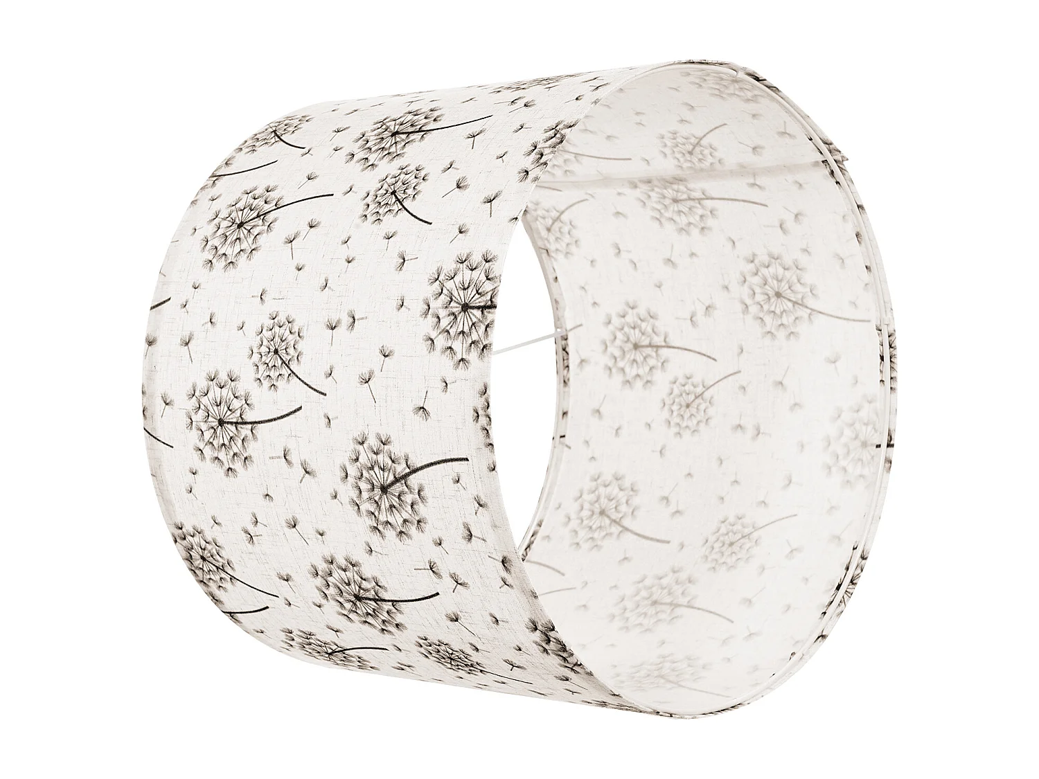 Abat-Jour Tambour SucceBuy, 2 Pcs, 33x33x25 cm, Abat-Jour Ronde de Remplacement Moyen en Lin pour Lampes de Lampadaires et Suspensions, Motif Pissenlit Clair