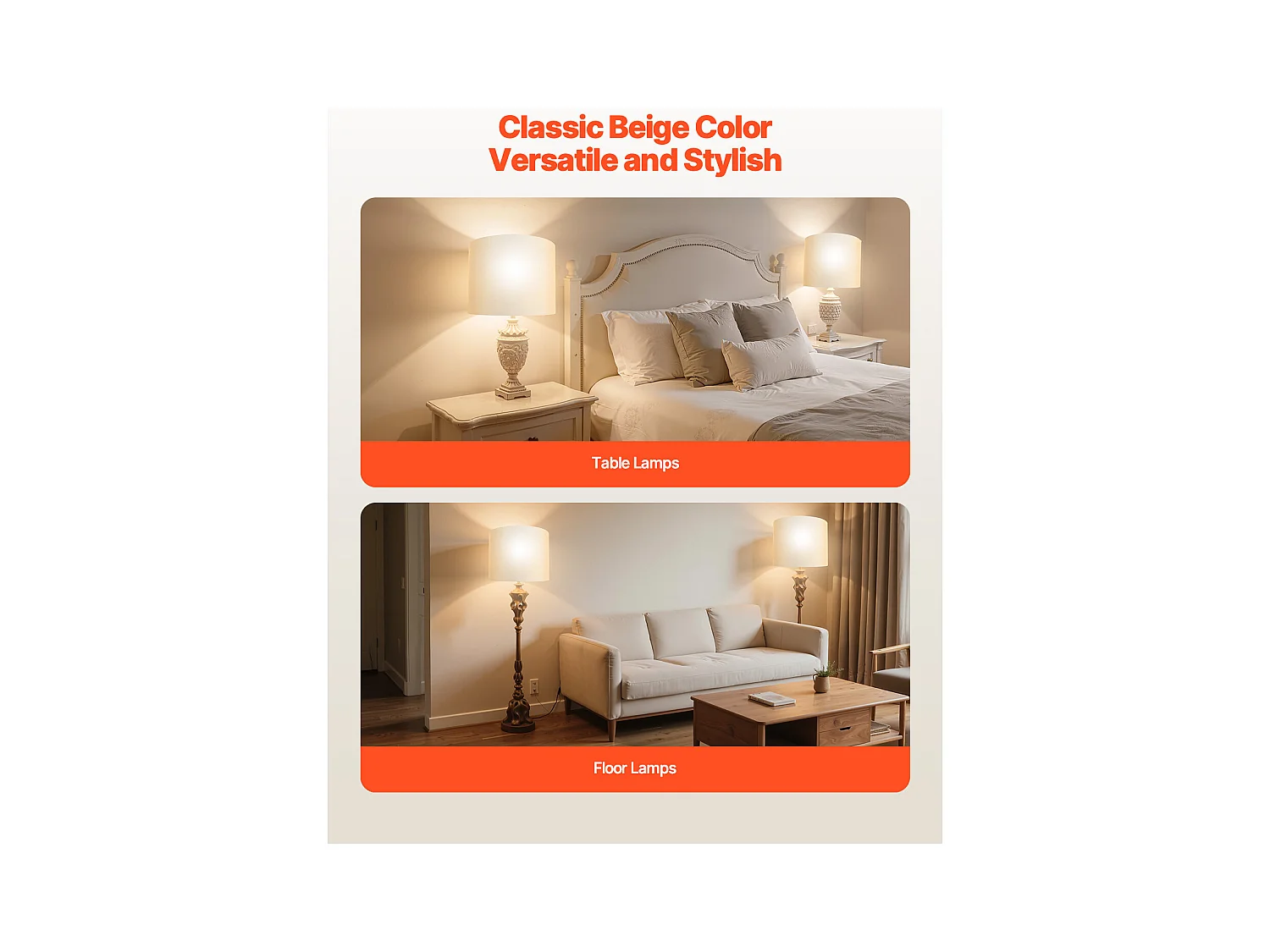 Abat-Jour Tambour SucceBuy, 2 Pcs, 33x33x25 cm, Abat-Jour de Remplacement Moyen en Lin pour Lampes de Table, Lampadaires et Suspensions, Lin Blanc Cassé