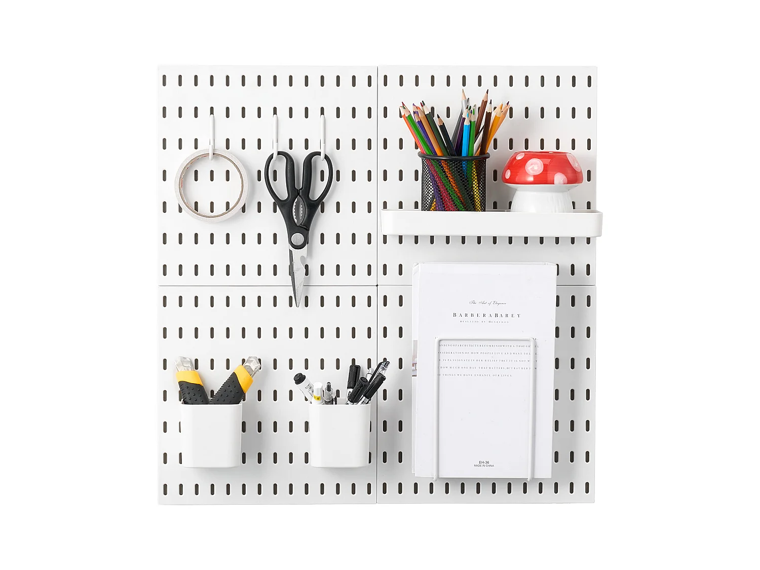 Panneaux Perforés SucceBuy, 280x280 mm en Plastique, 4 Panneaux, pour la Maison, Blanc