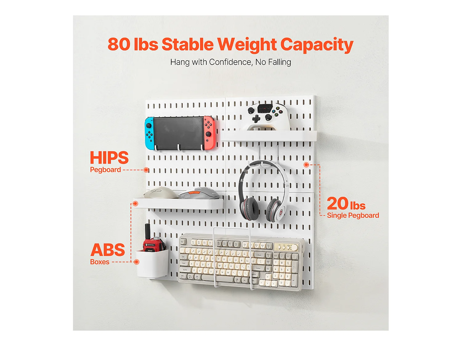 Panneaux Perforés SucceBuy, 280x280 mm en Plastique, 4 Panneaux, pour la Maison, Blanc