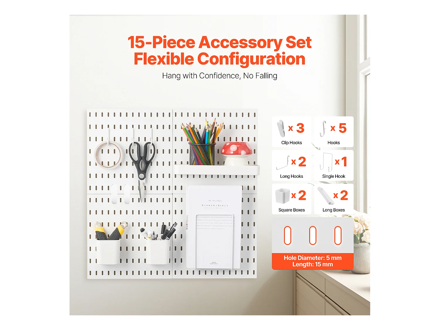 Panneaux Perforés SucceBuy, 280x280 mm en Plastique, 4 Panneaux, pour la Maison, Blanc