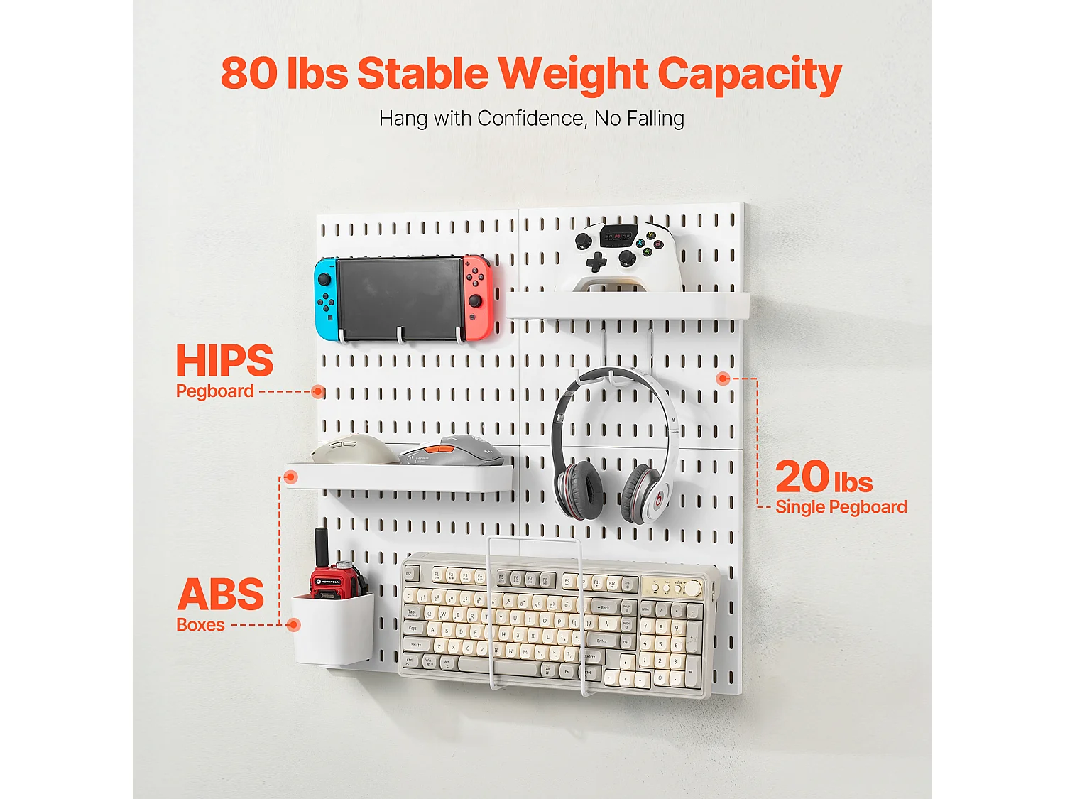 Panneaux Perforés SucceBuy, 280x280 mm en Plastique, 4 Panneaux, pour la Maison, Blanc