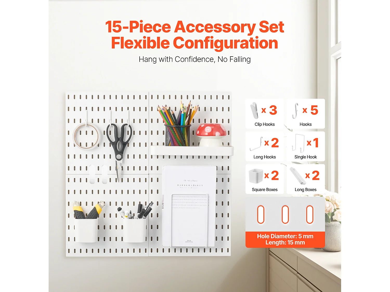 Panneaux Perforés SucceBuy, 280x280 mm en Plastique, 4 Panneaux, pour la Maison, Blanc