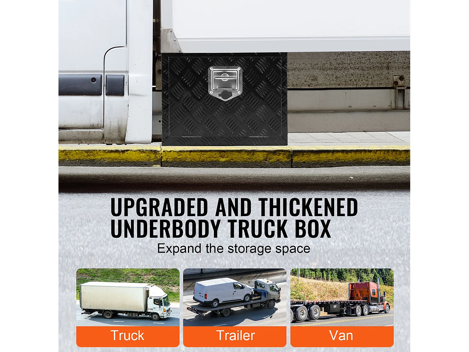 Werkzeugkasten SucceBuy Aluminium-Werkzeugkasten für die Ladefläche (45.72 x 30.48 x 35.56 cm) für Anhängerlagerung