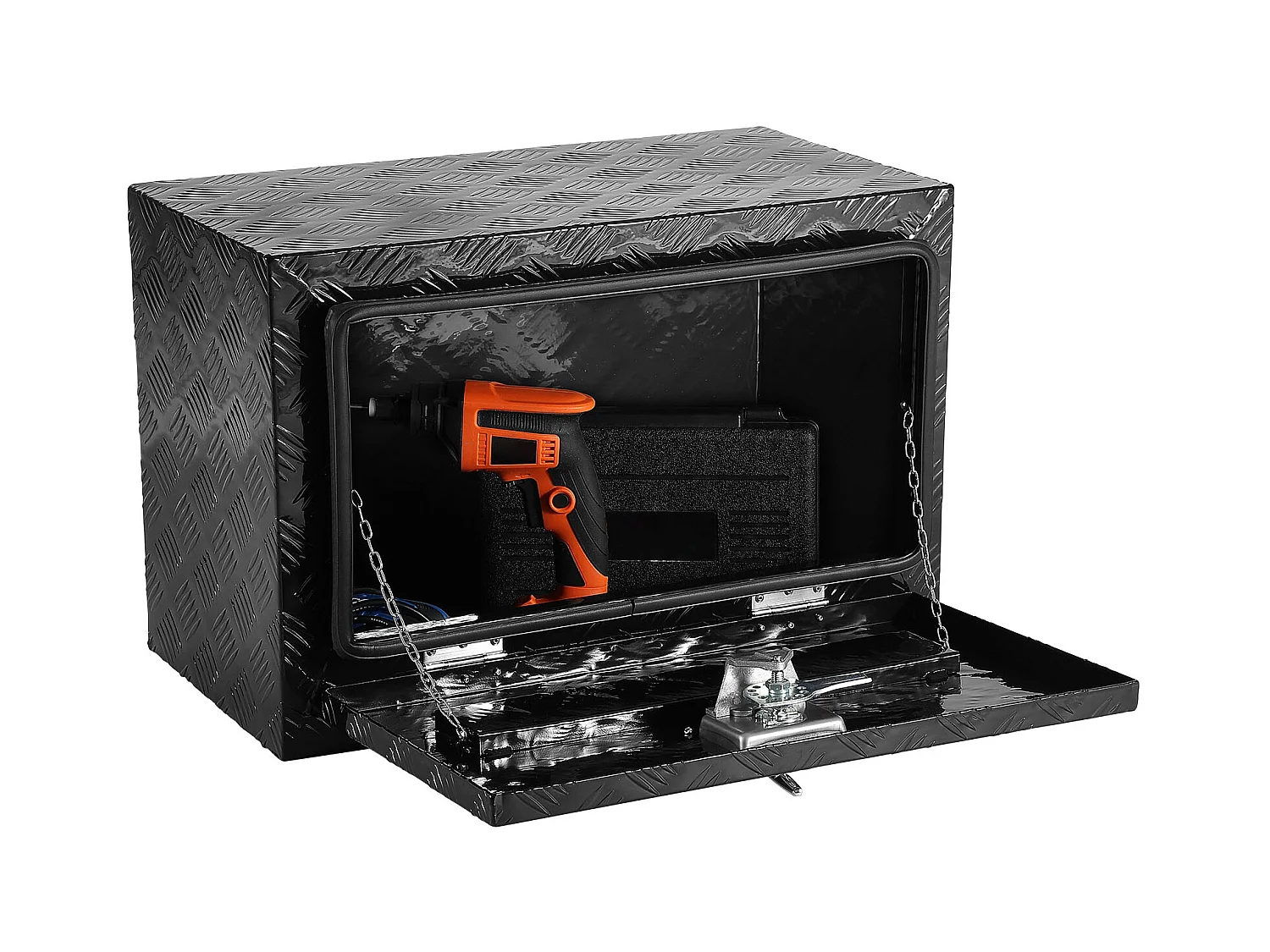 Boîte à Outils en Aluminium pour Sous-Caisse de Camion SucceBuy, 61x35,5x40,5 cm, Rangement pour Remorque