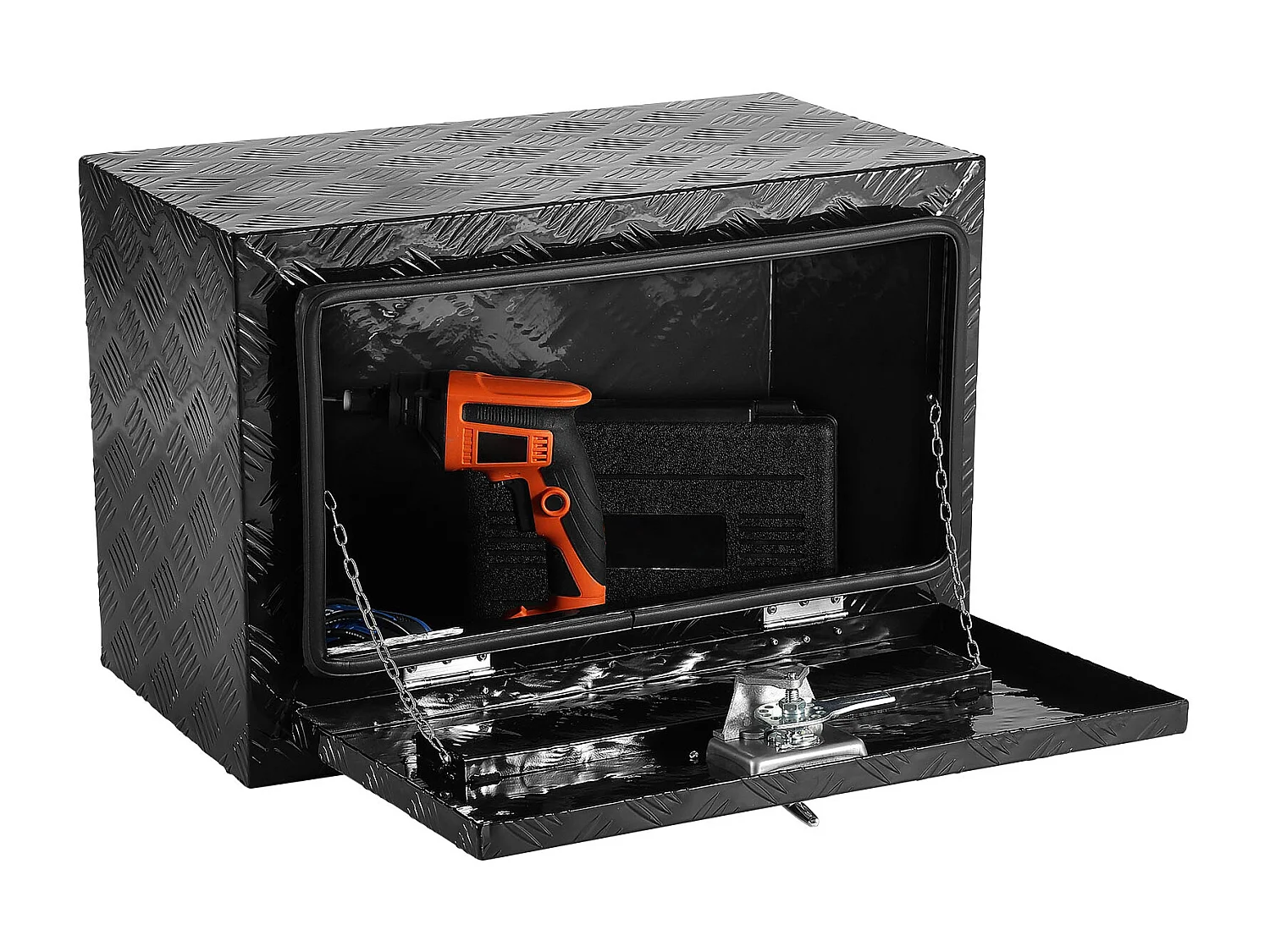 Boîte à Outils en Aluminium pour Sous-Caisse de Camion SucceBuy, 61x35,5x40,5 cm, Rangement pour Remorque