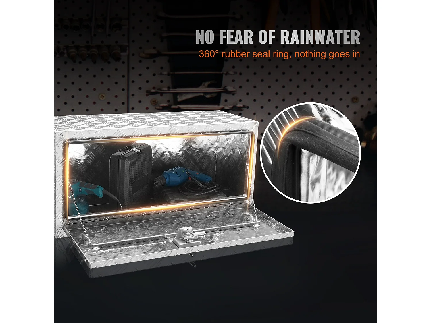 Boîte à Outils en Aluminium pour Sous-Caisse de Camion SucceBuy, 91,4×43×46 cm, pour Remorque RV