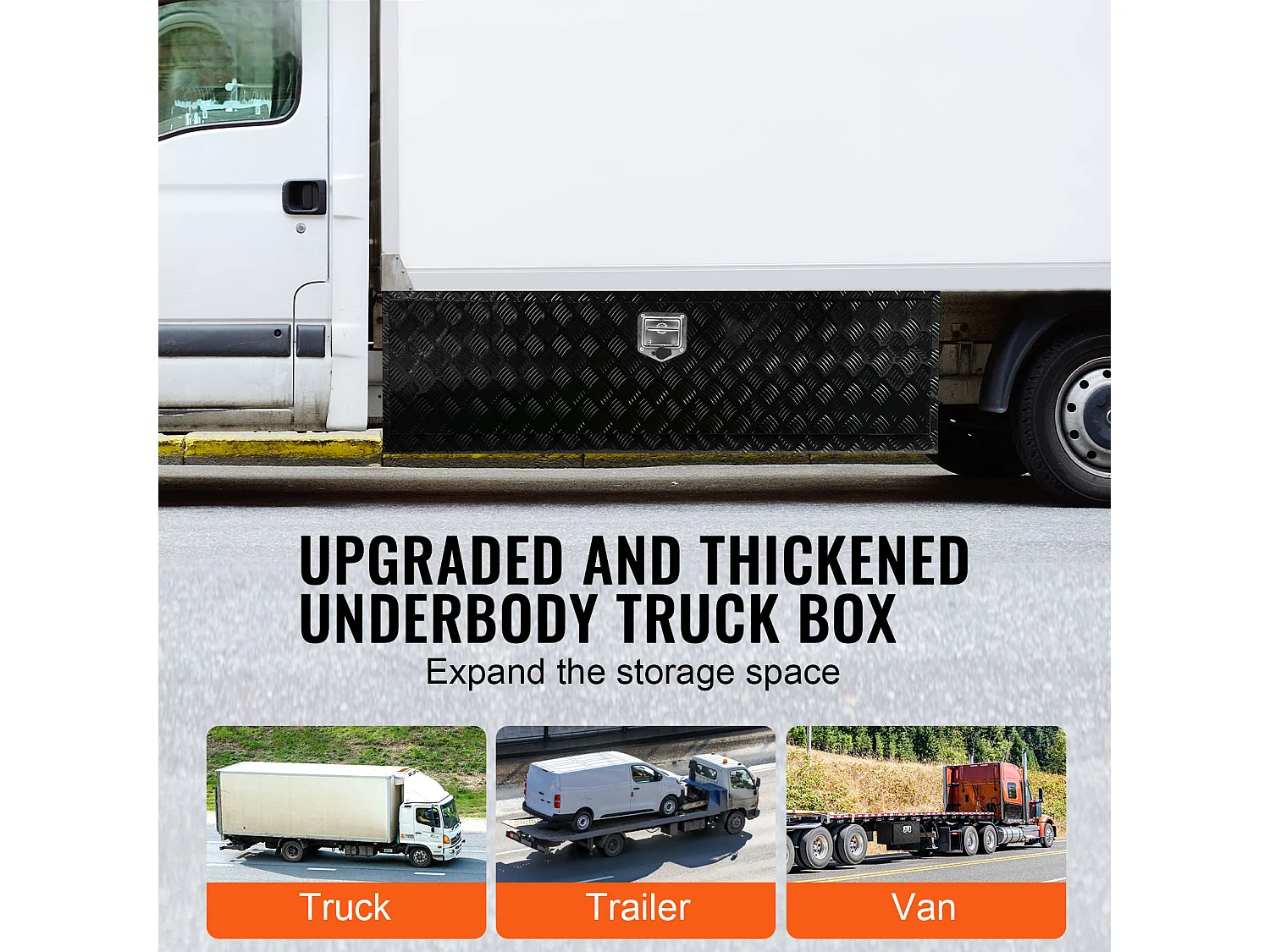 Boîte à Outils en Aluminium pour Sous-Caisse de Camion SucceBuy, 152,4x43,2x45,7 cm, Rangement pour Remorque