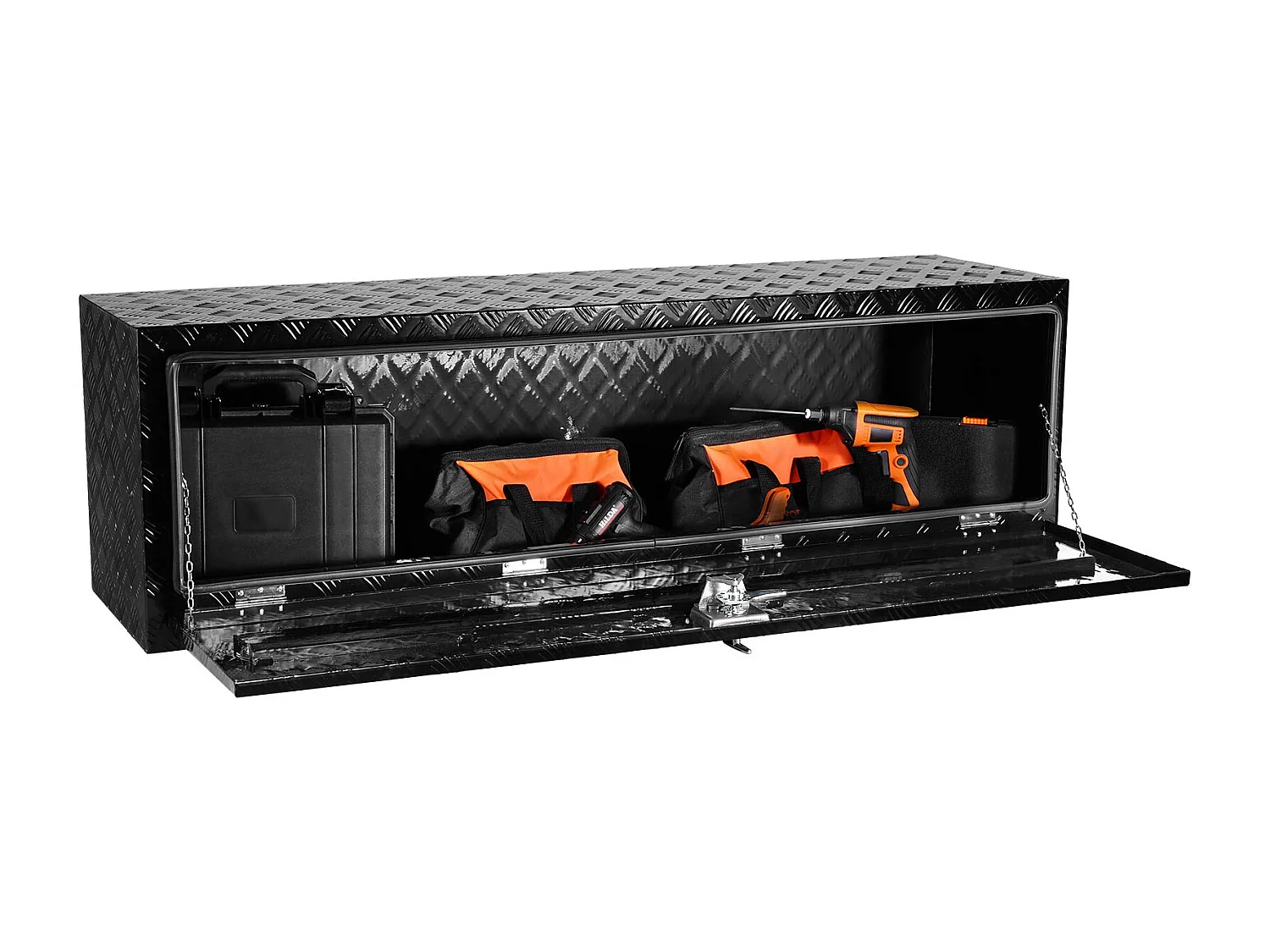 Boîte à Outils en Aluminium pour Sous-Caisse de Camion SucceBuy, 152,4x43,2x45,7 cm, Rangement pour Remorque