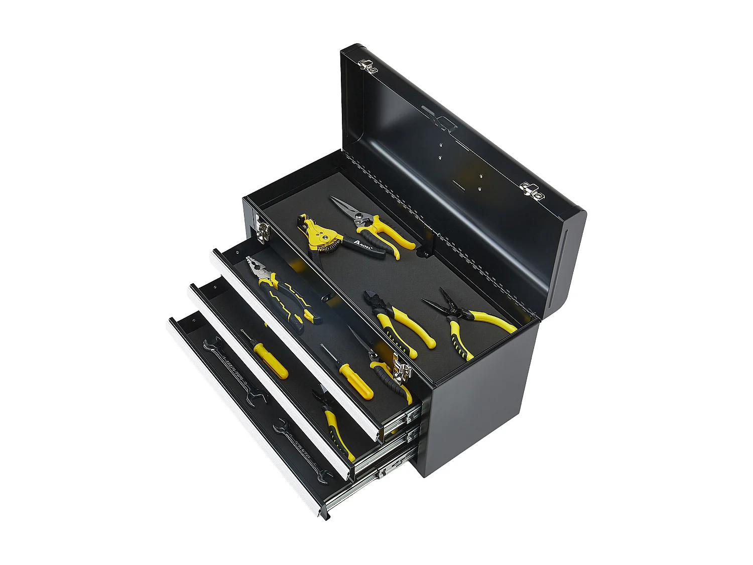 Boîte à Outils Portable en Métal SucceBuy, 520 mm avec 3 Tiroirs