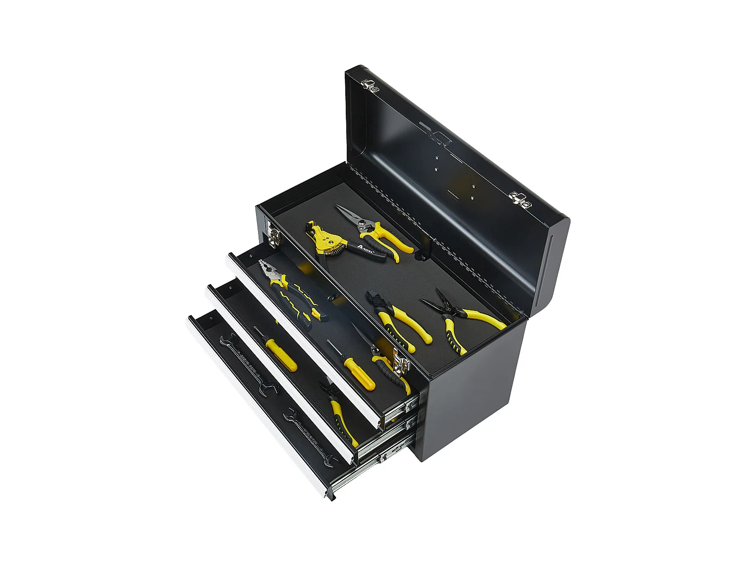 Boîte à Outils Portable en Métal SucceBuy, 520 mm avec 3 Tiroirs