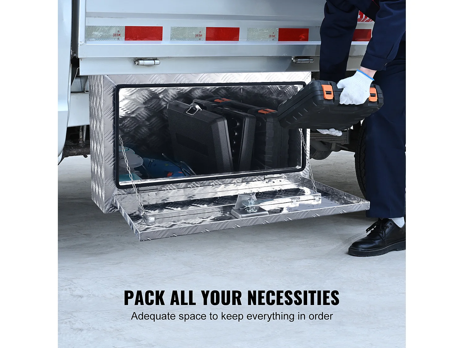 Boîte à Outils en Aluminium pour Sous-Caisse de Camion SucceBuy, 76,2 x 35,6 x 40,6 cm, Stockage pour Remorques et Camping-Cars