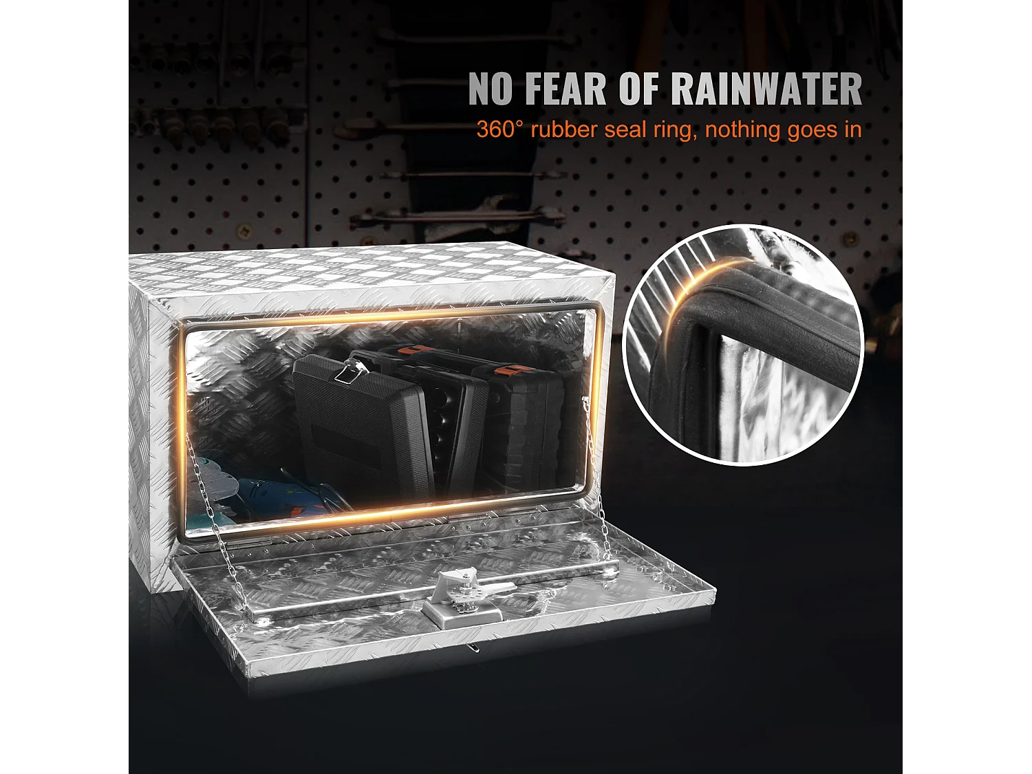 Caixa de Ferramentas de Alumínio para Camião SucceBuy, 76,2 x 35,6 x 40,6 cm, Arrumação para Reboques e Autocaravanas