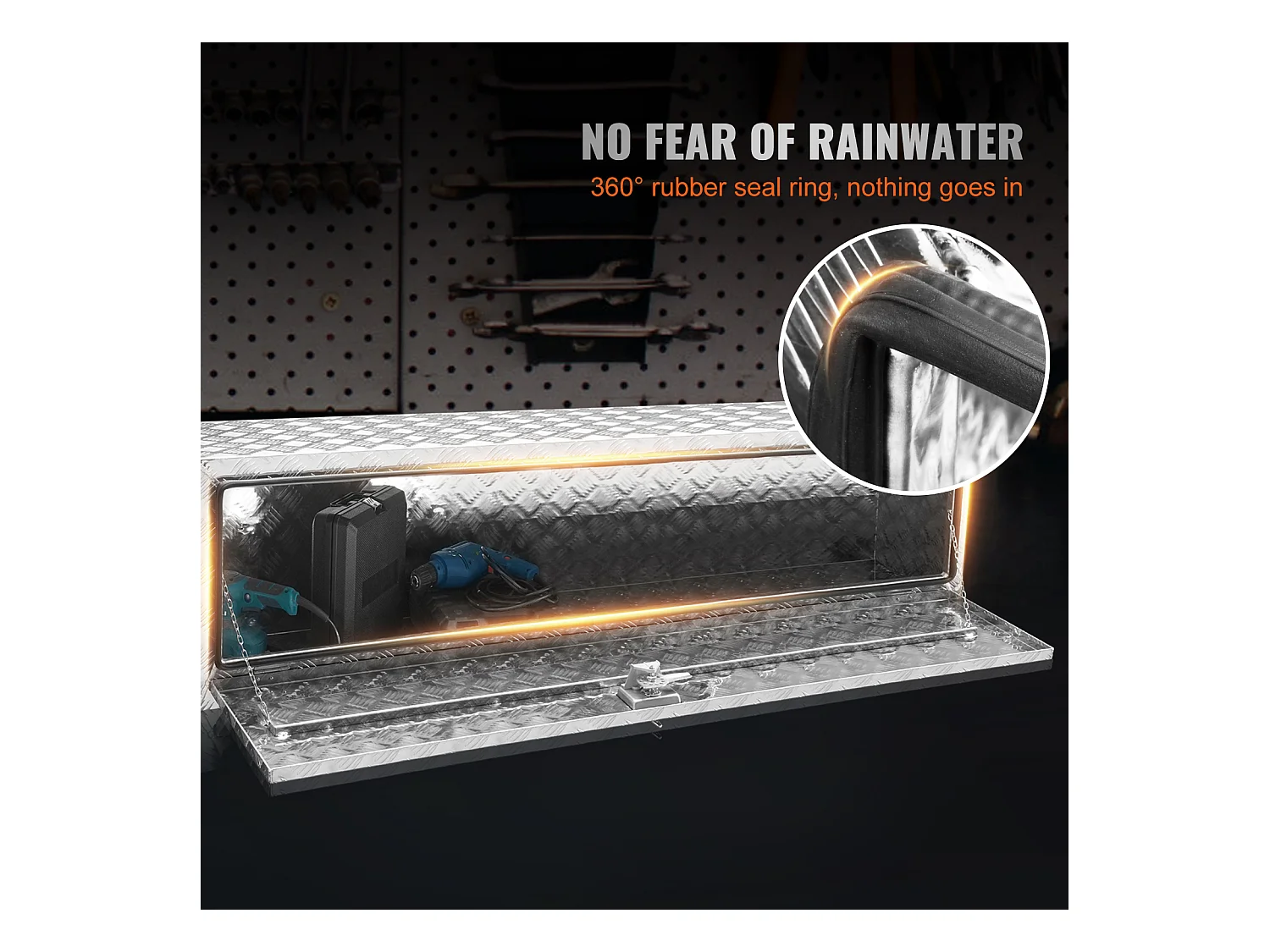 Boîte à Outils en Aluminium pour Sous-Caisse de Camion SucceBuy, 152,4×43,2×45,7 cm, pour Remorque RV