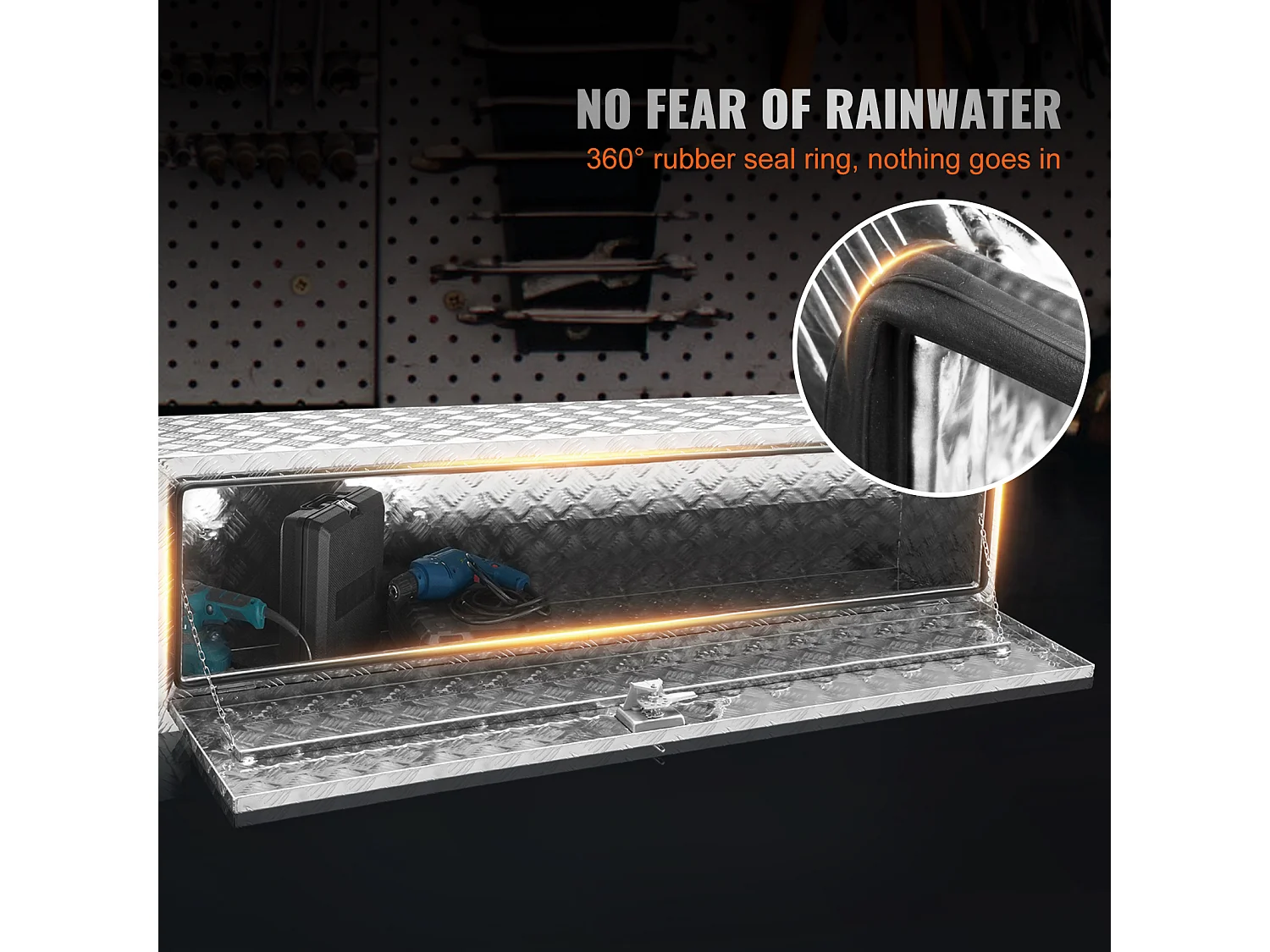 Boîte à Outils en Aluminium pour Sous-Caisse de Camion SucceBuy, 152,4×43,2×45,7 cm, pour Remorque RV