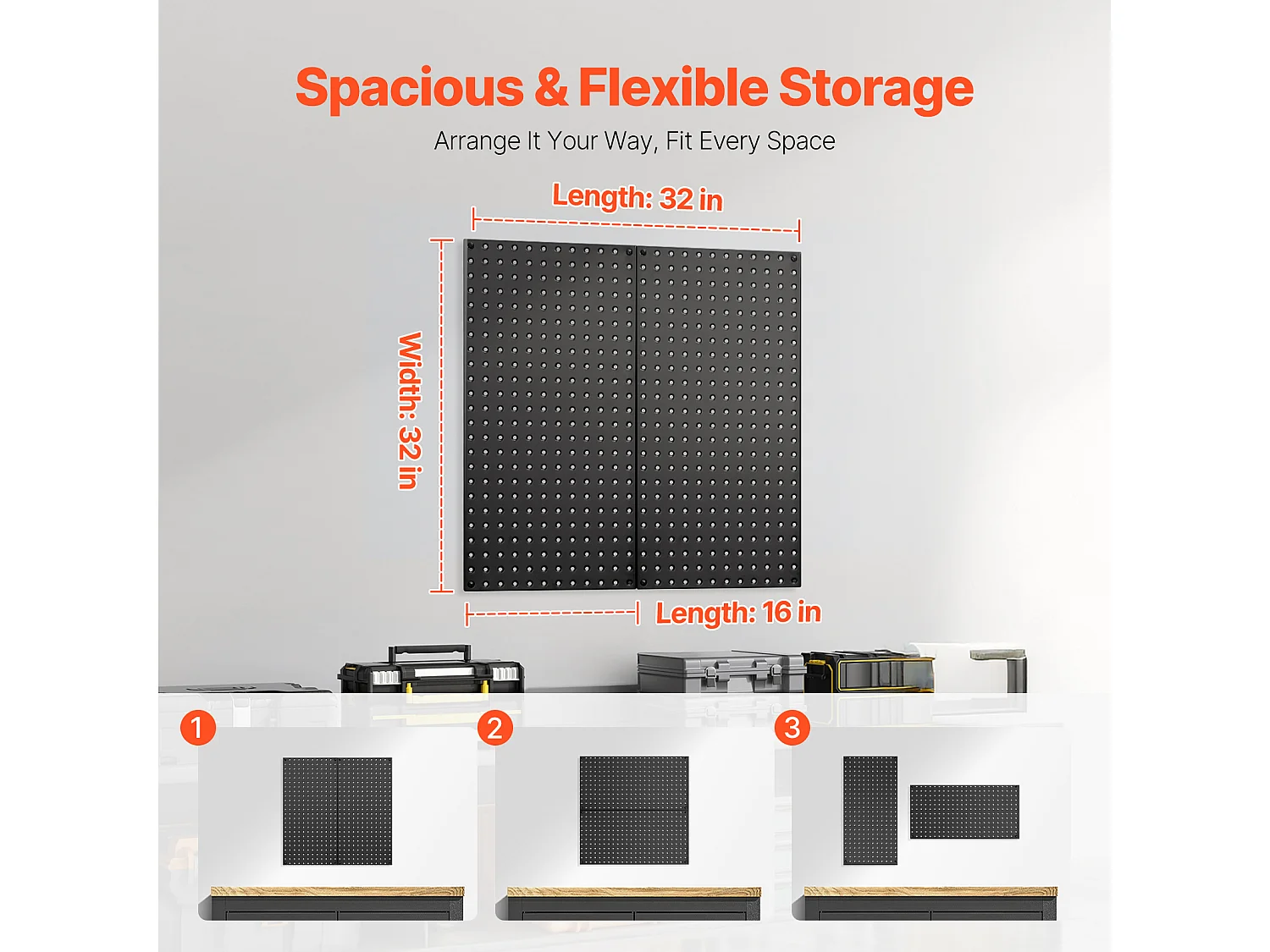 Panneaux Perforés en Métal SucceBuy, 2 Panneaux, 812,8x406,4 mm, pour Outils de Garage