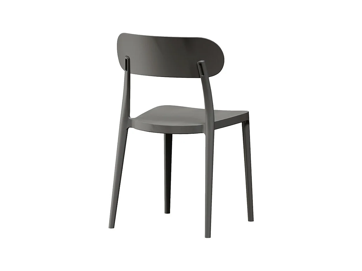 Pack de 4 sillas de 80x51x48 cm de polipropileno de alta resistencia en color gris Fiore