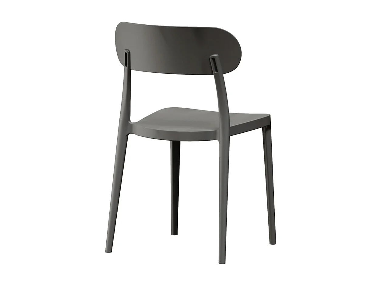 Pack de 4 sillas de 80x51x48 cm de polipropileno de alta resistencia en color gris Fiore