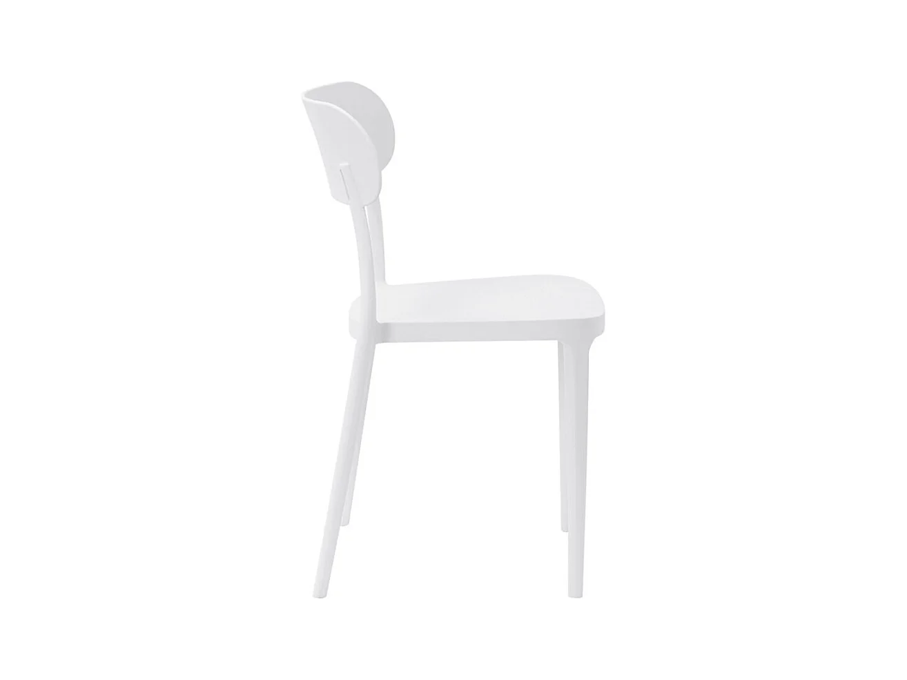 Pack de 4 sillas de 80x51x48 cm de polipropileno de alta resistencia en color blanco Fiore