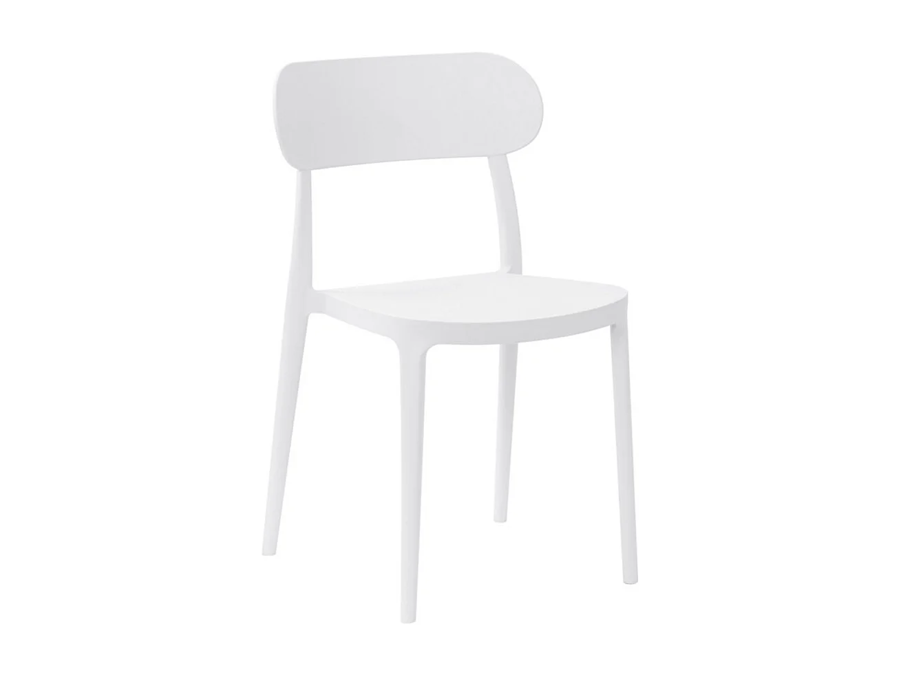 Pack de 4 sillas de 80x51x48 cm de polipropileno de alta resistencia en color blanco Fiore