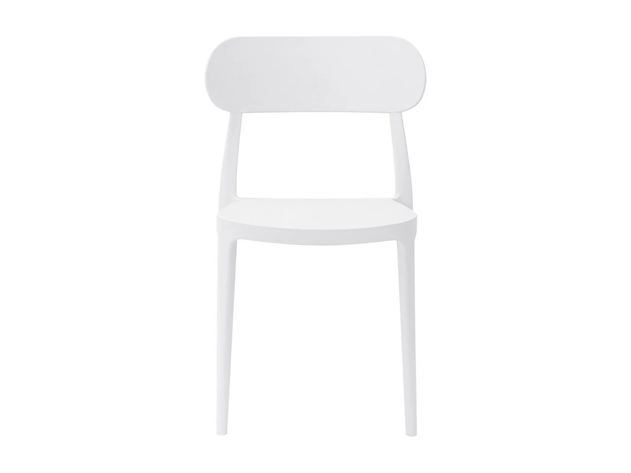 Pack de 4 sillas de 80x51x48 cm de polipropileno de alta resistencia en color blanco Fiore