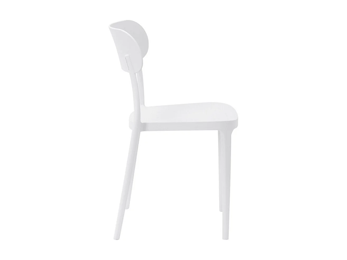 Pack de 4 sillas de 80x51x48 cm de polipropileno de alta resistencia en color blanco Fiore