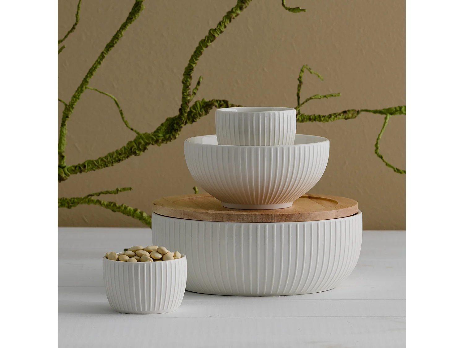 Zuckerdose Linioso mittelweiß 9 x 8