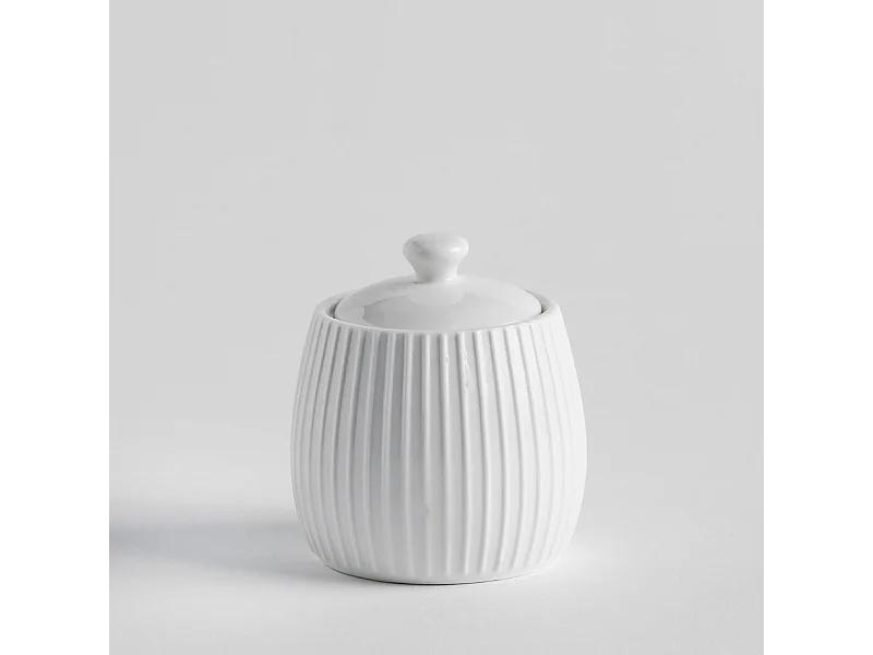 Zuckerdose Linioso mittelweiß 9 x 8