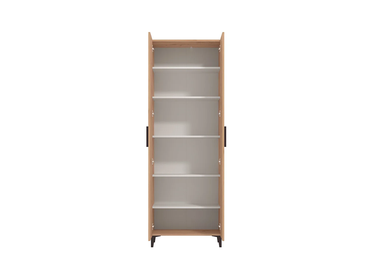 Zapatero de 195x68x35 cm con estructura de laminado sintético color roble artisan Basile