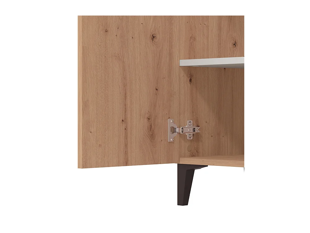 Zapatero de 195x68x35 cm con estructura de laminado sintético color roble artisan Basile