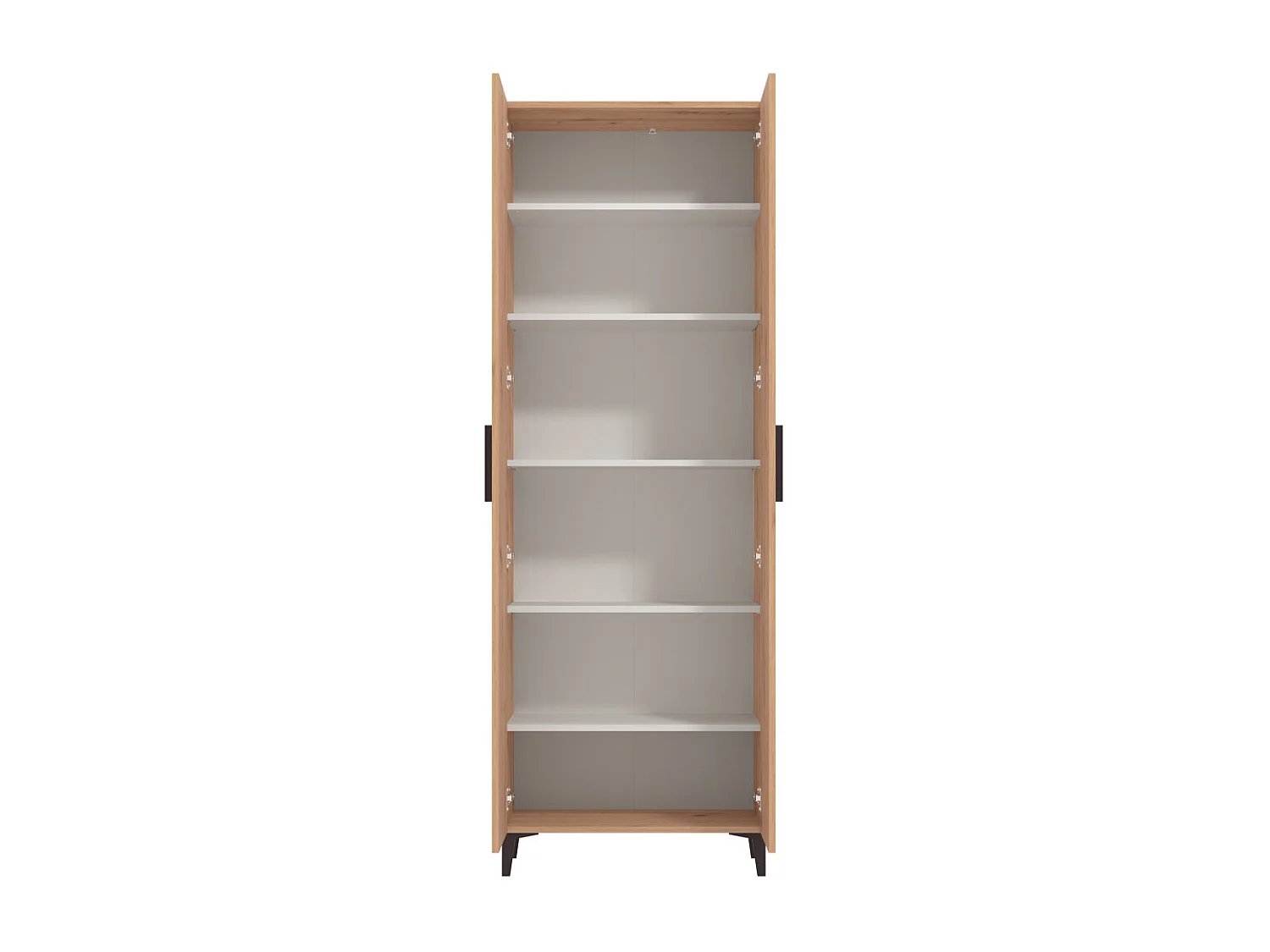 Zapatero de 195x68x35 cm con estructura de laminado sintético color roble artisan Basile