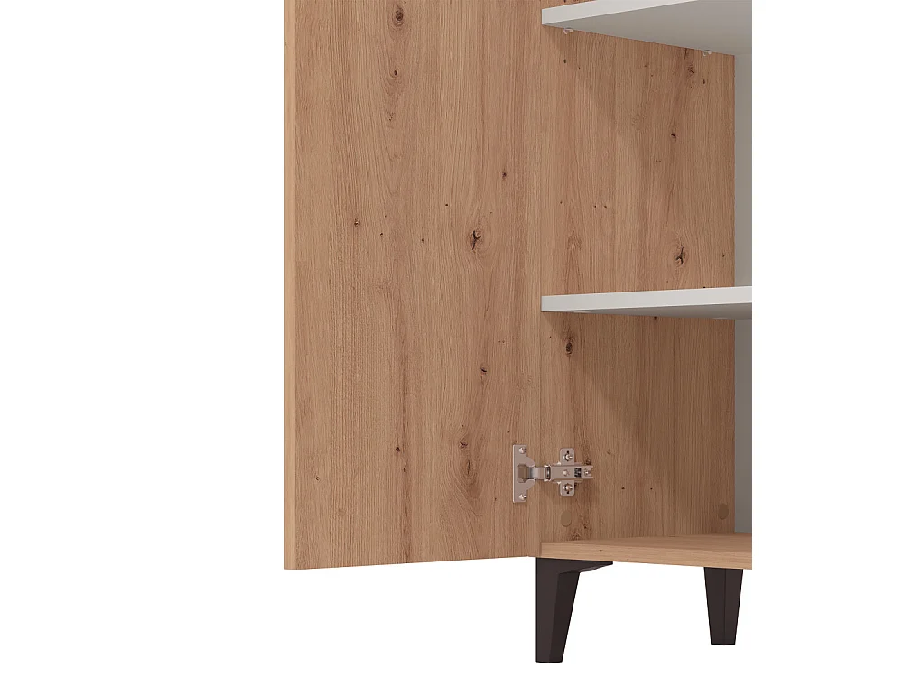 Zapatero de 195x68x35 cm con estructura de laminado sintético color roble artisan Basile