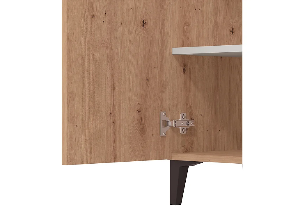 Zapatero de 195x68x35 cm con estructura de laminado sintético color roble artisan Basile