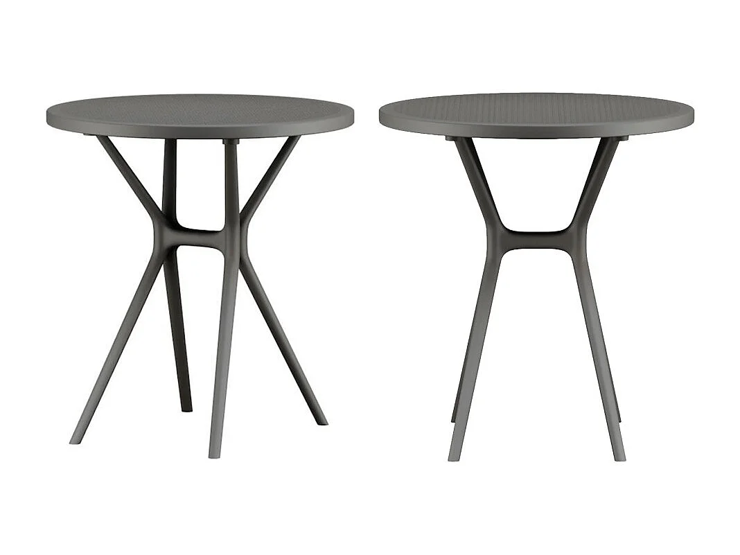 Pack de 2 mesas auxiliares de 75x65x65 cm de polipropileno en color gris Gaia