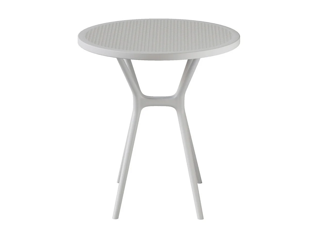 Pack de 2 mesas auxiliares de 75x65x65 cm de polipropileno en color blanco Gaia