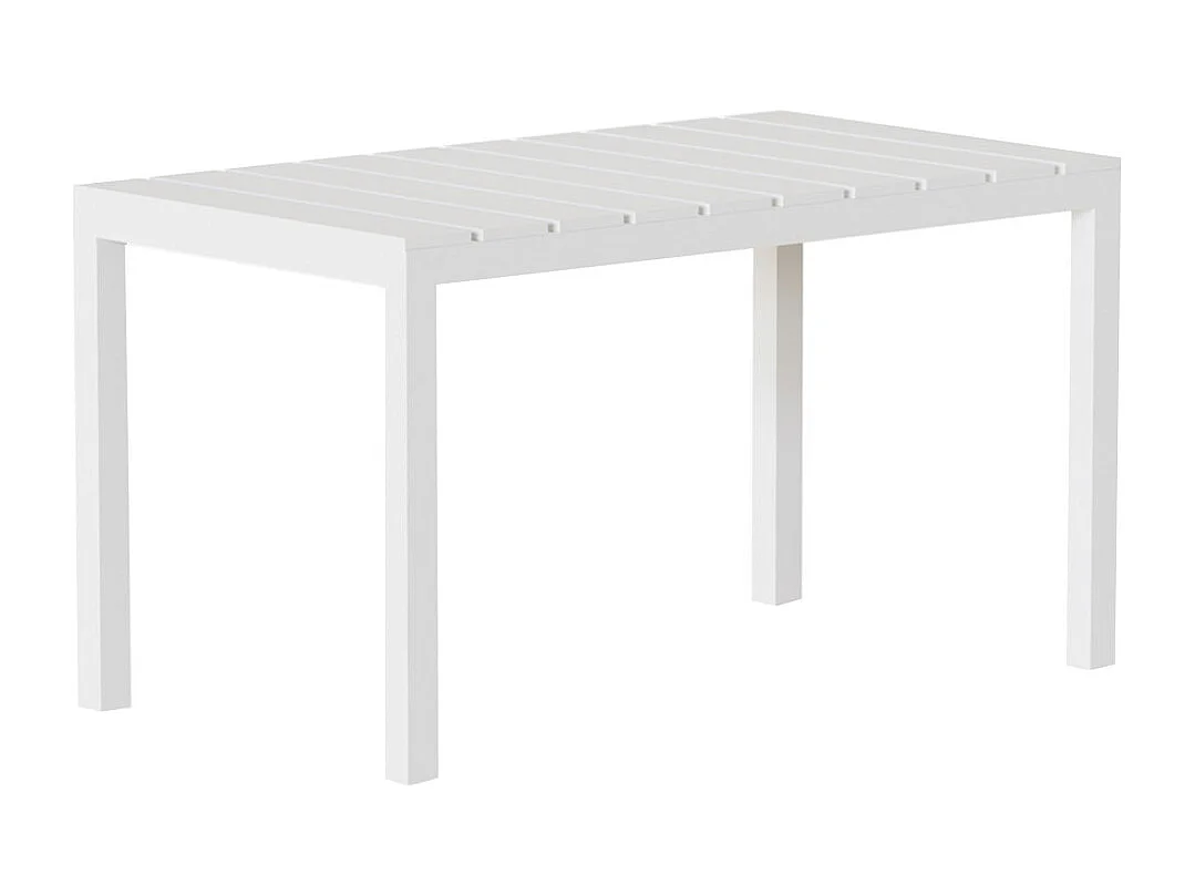 Mesa de comedor para interior o exterior de 75x120x80 cm en color blanco Merber