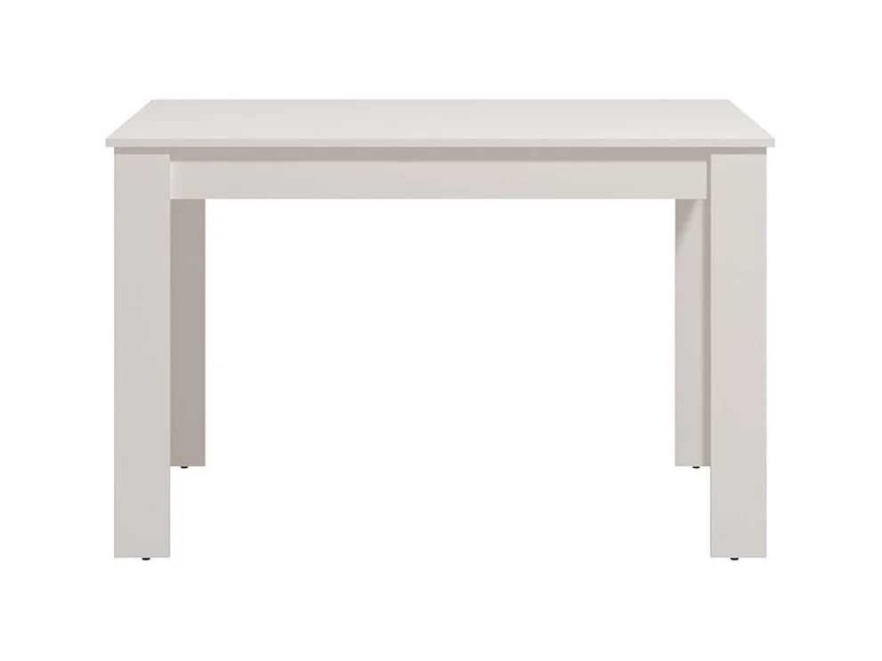 Mesa de comedor extensible de 76x120-160x80 cm de tablero laminado sintético blanco Nerea