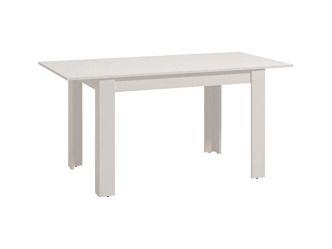 Mesa de comedor extensible de 76x120-160x80 cm de tablero laminado sintético blanco Nerea