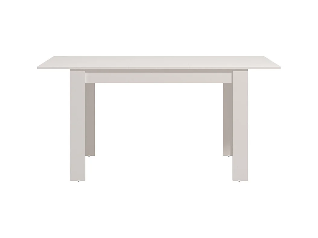 Mesa de comedor extensible de 76x120-160x80 cm de tablero laminado sintético blanco Nerea
